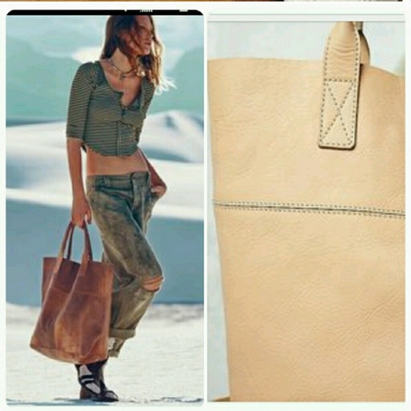 NWOT Free People Legends of the Fall leather tote - Picture 2 of 8